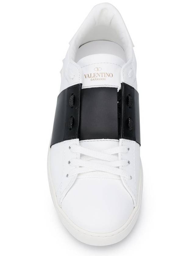 Open Calfskin Low Top Sneakers White Black - VALENTINO - BALAAN 4