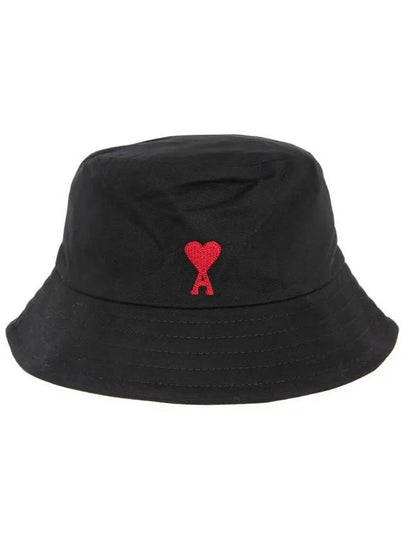 De Coeur Embroidery Bucket Hat Black - AMI - BALAAN 2