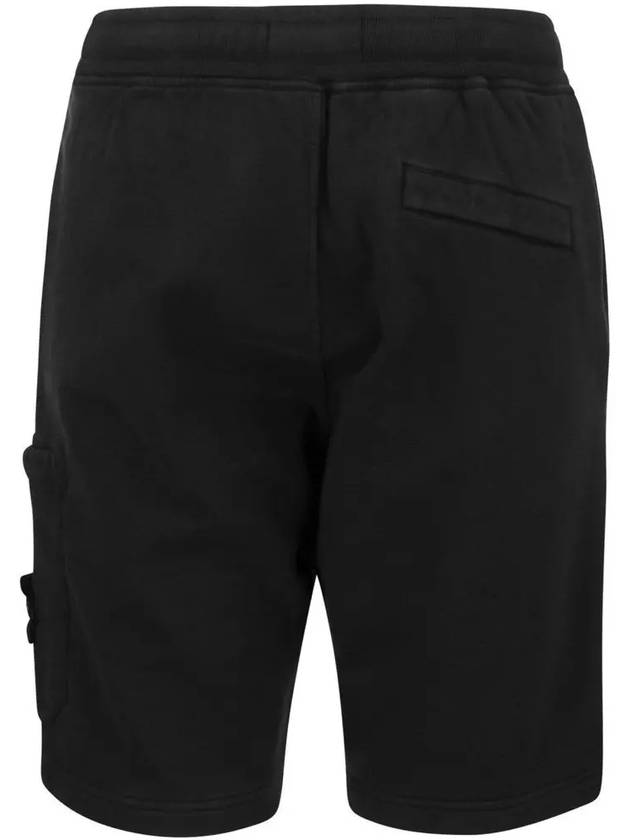 Fleece Bermuda Shorts Black - STONE ISLAND - BALAAN 4