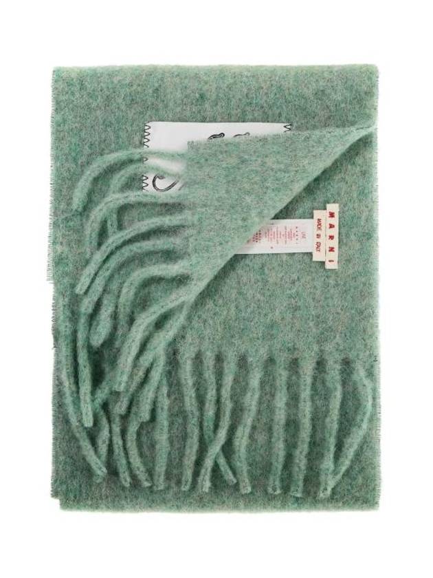 Striped Alpaca Mohair Muffler Green - MARNI - BALAAN 3