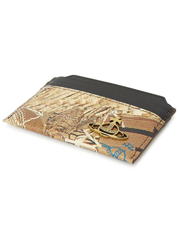 Graphic Print Slim Card Wallet Beige Black - VIVIENNE WESTWOOD - BALAAN 4