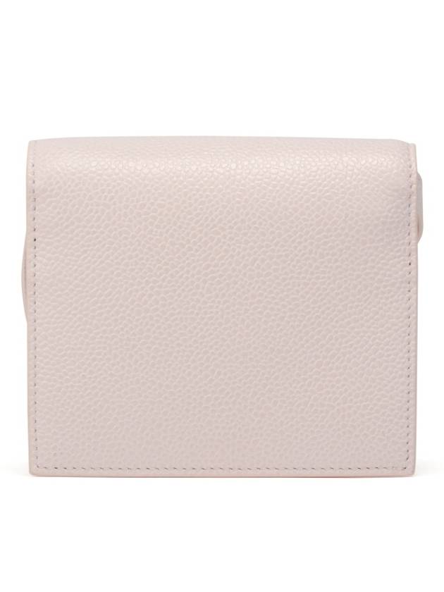 Pebble Calfskin Leather Card Holder With Strap Pink - THOM BROWNE - BALAAN 5