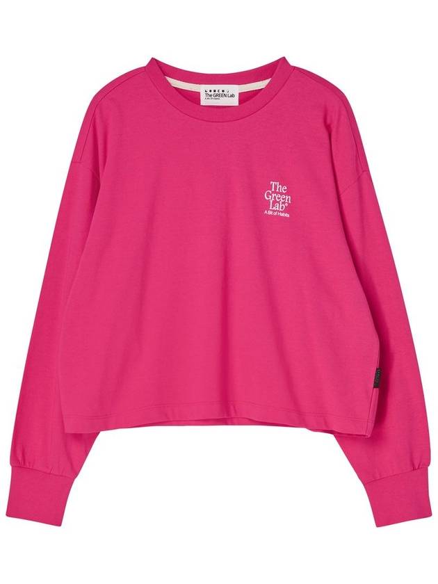 Essential Crop Long Sleeve T-Shirt Pink - THE GREEN LAB - BALAAN 2