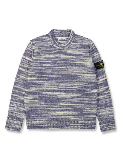 Wappen Patch Wool Knit Top Blue - STONE ISLAND - BALAAN 2