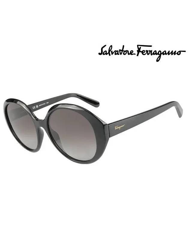 Eyewear Grey Gradient Round Sunglasses Black - SALVATORE FERRAGAMO - BALAAN 3