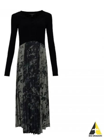 Women s Sleeveless Long Pleated Dress WD020Y BLACK KHAKI Cardigan Set - ALLSAINTS - BALAAN 1