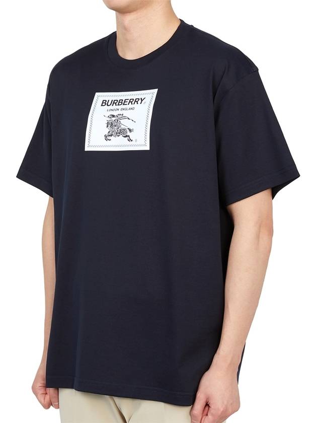 Men's Prorsum Label Cotton Short Sleeve T-Shirt Smoke Navy - BURBERRY - BALAAN 5