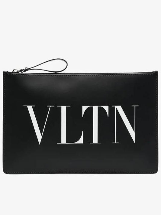 VLTN Logo Clutch Bag Black - VALENTINO - BALAAN.