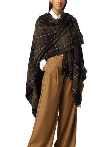 Staffin Tartan Serape Muffler Green - BARBOUR - BALAAN 1