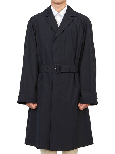 Cotton Blend Over Single Coat Navy - PRADA - BALAAN 2