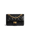 Mini 2.55 Handbag Aged Calfskin Gold Black - CHANEL - BALAAN 1