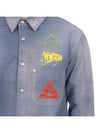 Astro Embroidered Patch Denim Long Sleeve Shirt Light Blue - DIOR - BALAAN 11