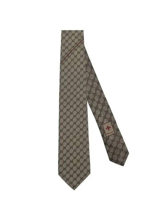 Monogram GG Logo Silk Tie Beige - GUCCI - BALAAN 1