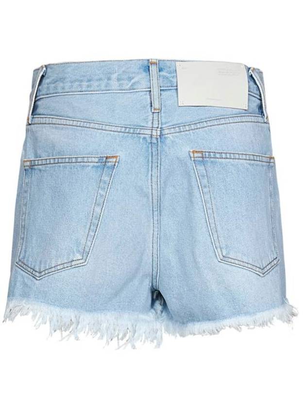 Twisted Logo Patch Denim Shorts Blue - OFF WHITE - BALAAN 3