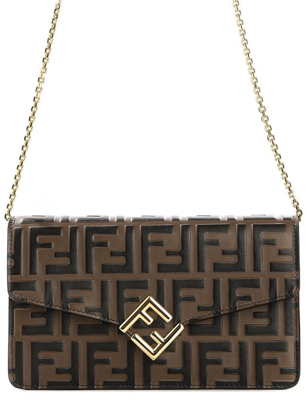 FF Diamond Flap Shoulder Back Brown - FENDI - BALAAN 2