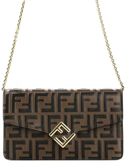 FF Diamond Flap Shoulder Back Brown - FENDI - BALAAN 2