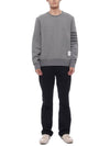 4 Bar Tonal Crew Neck Sweatshirt Grey - THOM BROWNE - BALAAN 4