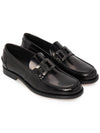 Men's Leather Metal Chain Loafers Black - TOD'S - BALAAN 4