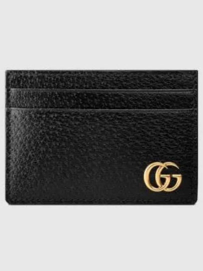 GG Marmont Leather Card Wallet Black - GUCCI - BALAAN 2