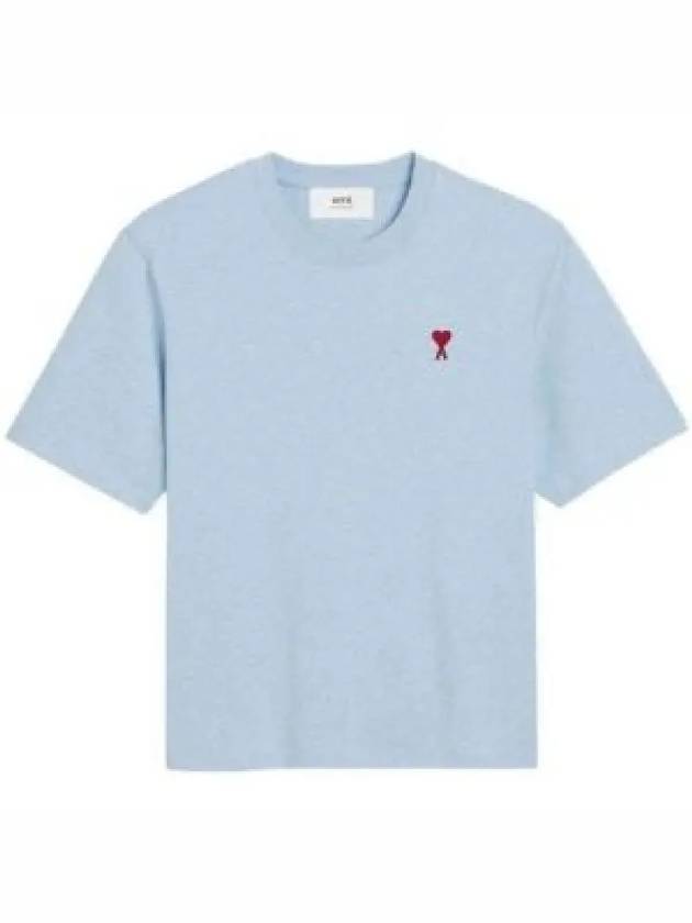 Small Heart Logo Boxy Fit Short Sleeve T-Shirt Light Blue - AMI - BALAAN 2