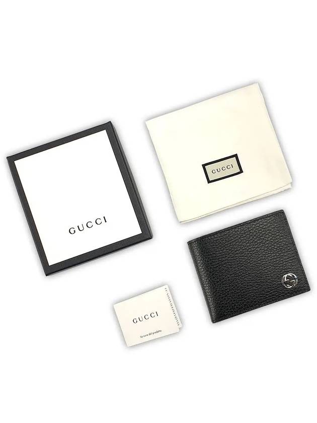 GG Interlocking Two Tone Half Wallet Black - GUCCI - BALAAN 7