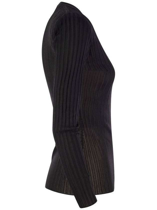 Shiny viscose ribbed jersey - ELISABETTA FRANCHI - BALAAN 3