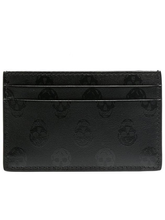 Skull Leather Card Wallet Black - ALEXANDER MCQUEEN - BALAAN 1