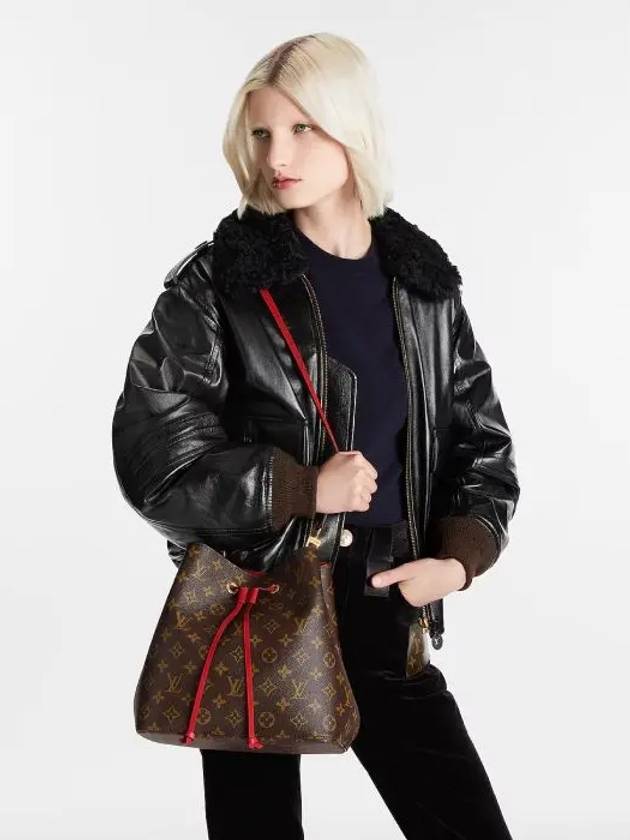 Monogram Neonoe Bucket Bag Brown Red - LOUIS VUITTON - BALAAN 3