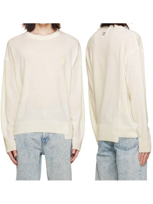 Ivory Long Sleeve Hem Detail Sweater W241KN01501B - WOOYOUNGMI - BALAAN 1