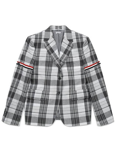 RWB Arm Banding Madras Check Jacket Med Grey - THOM BROWNE - BALAAN 2