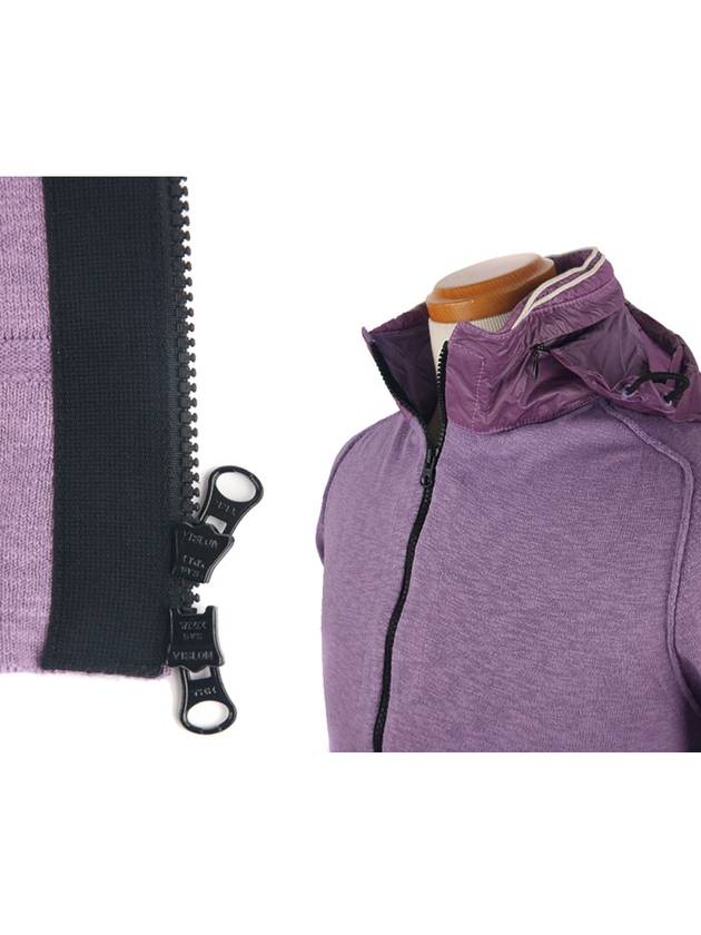 Men's High Neck Hooded Zip-up Jacket Purple - STONE ISLAND - BALAAN 8