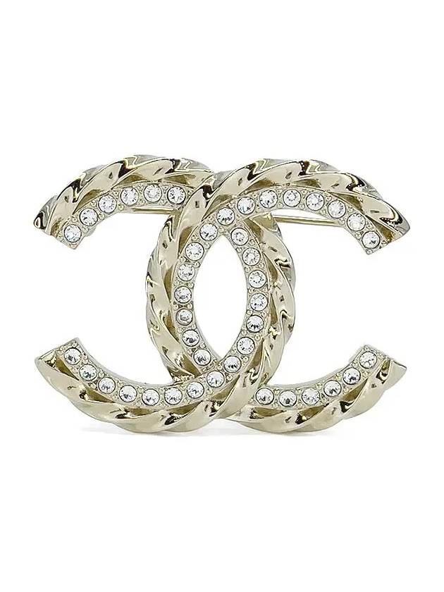 23B Strass CC logo brooch champagne gold 4ET1264 - CHANEL - BALAAN 1