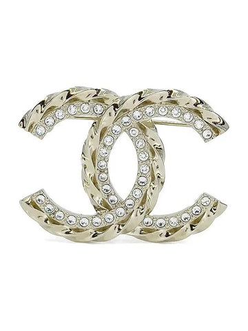 23B Strass CC logo brooch champagne gold 4ET1264 - CHANEL - BALAAN 1