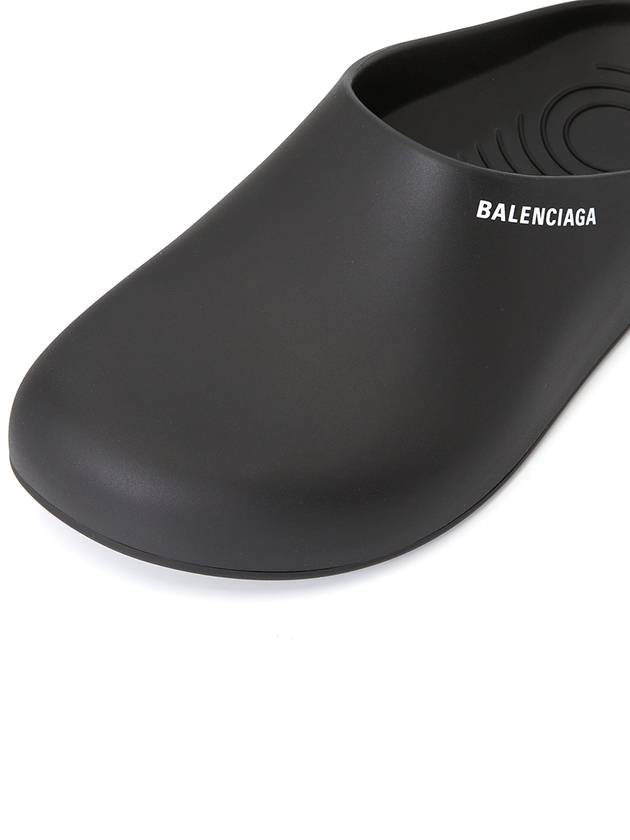 Logo Full POOL Closed Slide Black - BALENCIAGA - BALAAN.