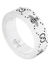 GG Logo Bee Engraving Wide Ring Silver - GUCCI - BALAAN 2