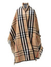 Exaggerated Check Wool Cashmere Cape Archive Beig - BURBERRY - BALAAN.