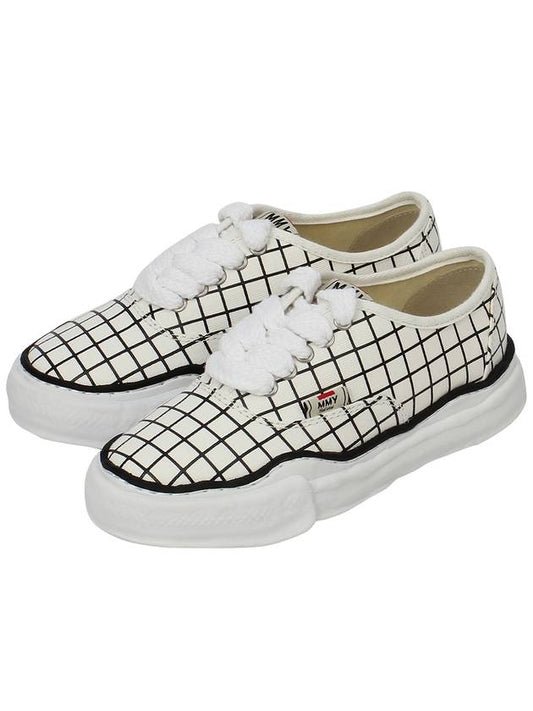 Maison Baker Check Low Top Sneakers White - MAISON MIHARA YASUHIRO - BALAAN.