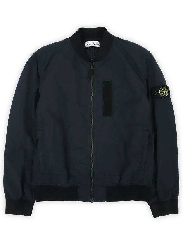 Kids Garment Dyed Cotton Nylon Bomber Jacket Navy - STONE ISLAND - BALAAN 4