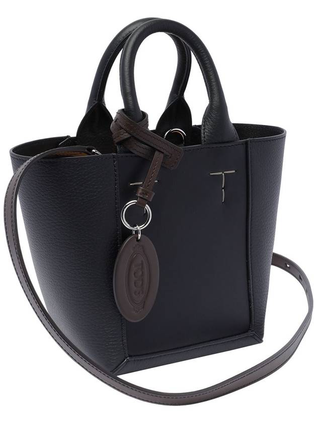 Double Up Leather Tote Bag Black - TOD'S - BALAAN 3