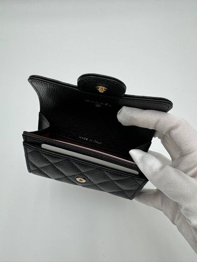 Classic Grained Calfskin Card Wallet Black - CHANEL - BALAAN 5