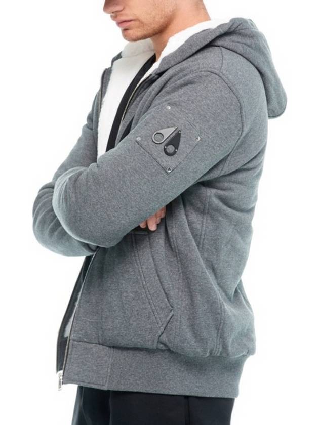 Bunny Fur Zip Up Hoodie Grey - MOOSE KNUCKLES - BALAAN 6