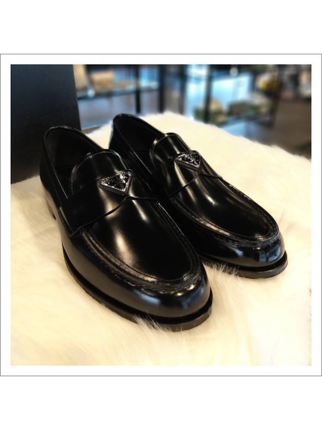 Brushed Leather Loafers Black - PRADA - BALAAN 3