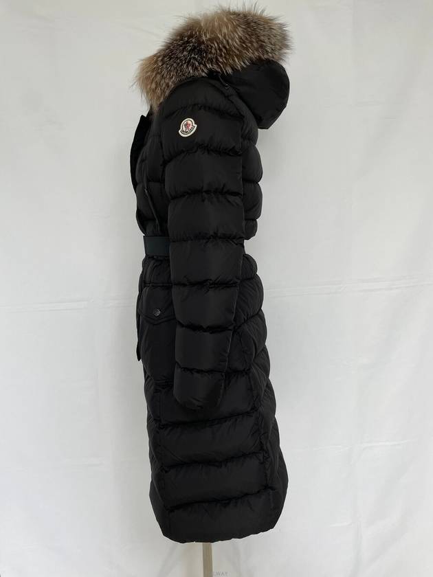 Khloe Fox Fur Long Padding Black - MONCLER - BALAAN 7