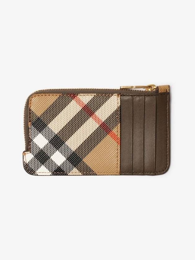 Check Corner Zipper Card Wallet Sand - BURBERRY - BALAAN 3