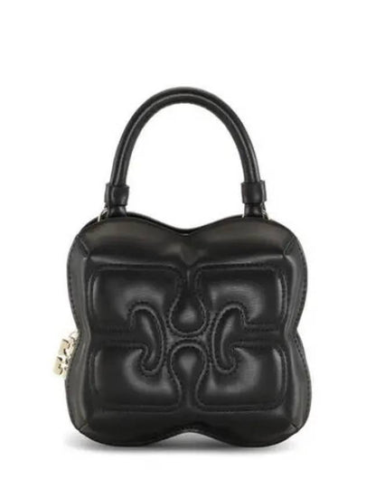 Butterfly Small Leather Cross Bag Black - GANNI - BALAAN 2