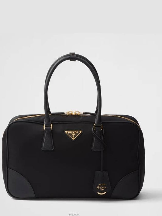 Re-Edition 1978 Re-Nylon Saffiano Leather Large Tote Bag Black - PRADA - BALAAN 2