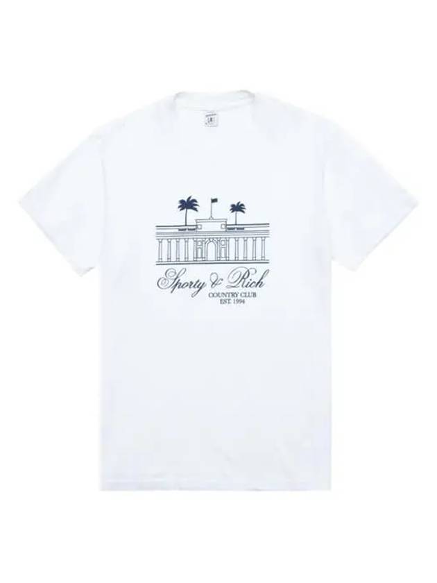 Logo Print Cotton Short Sleeve T-Shirt White - SPORTY & RICH - BALAAN 2