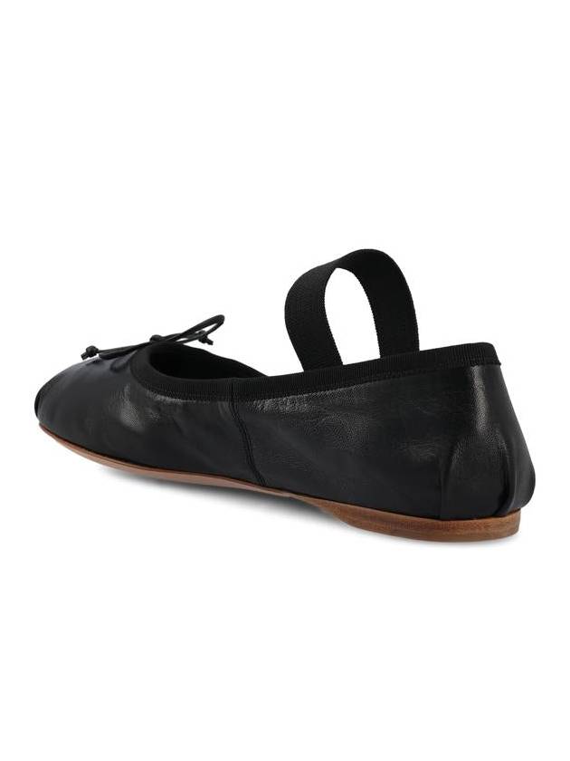 Women's Logo Leather Ballerinas Black - MIU MIU - BALAAN 4