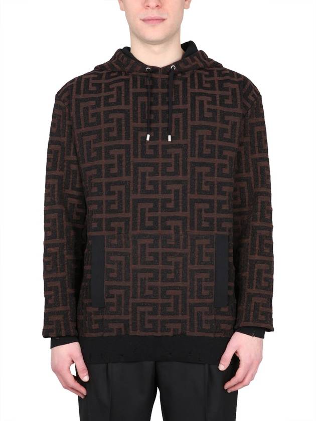 SWEATSHIRT WITH MAXI MONOGRAM - BALMAIN - BALAAN 1