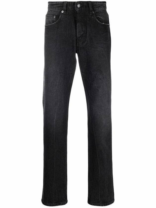 Men's Classic Fit Cotton Slim Jeans Black - AMI - BALAAN 1